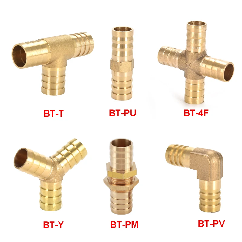 Brass Copper Pagoda Connector Pipe Fittings 2 3 4 Way Straight L Tee Y Cross 4/6/8/10/12/16/19mm for Gas Water Tube hose pipe fitting pipe fitting tee adapter water pipe fitting