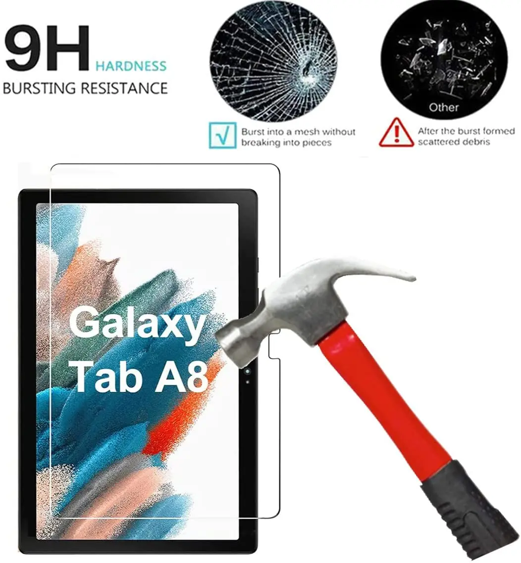 2Pcs Tablet Tempered Glass Screen Protector Cover for Samsung Galaxy Tab A8 10.5 2021/X200/X205 Tempered Film for Tab A8 10.5 tablet stand for desk