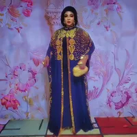 Ensemble deux pièces en mousseline de soie pour femmes, robe africaine de luxe, robe ample pour femmes, grande taille, robes bubu africaines 3