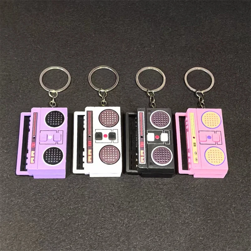 Llavero Mini Radio Retro - Colgante Decorativo De Dibujos Animados Con Función De Grabación