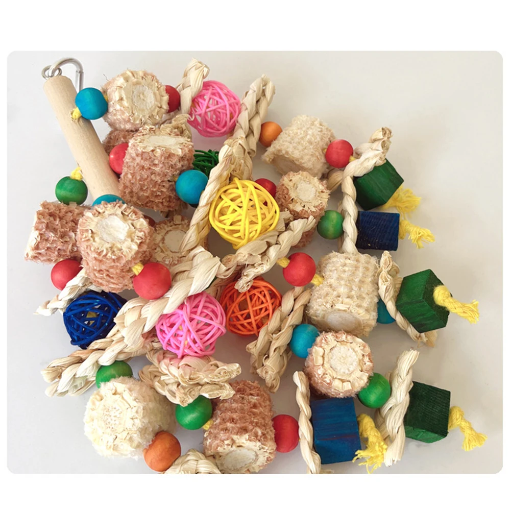 Cute Parrot Toys Bird Toys Bird Chew Natural Corn Cob For Small Medium-Sized Macaws African Grey Cockatoos Pet