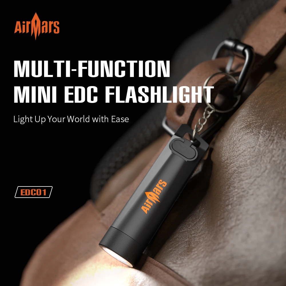 Multi-functional Mini Flashlight Six-speed Brightness Adjustable Strong UV Light Suitable for Self-defense emergency warning lamp warning light