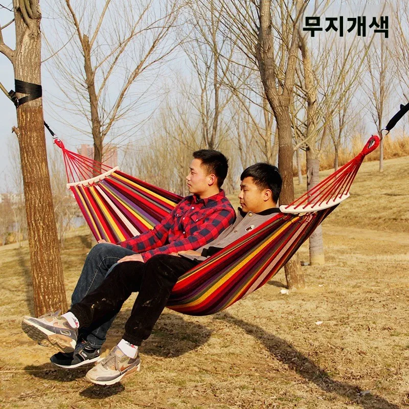 두꺼운 캔버스 레인보우 행잉 침대 실내용 2인용 기숙사 그네 야외 레저 가구 넘어짐 방지 디자인
