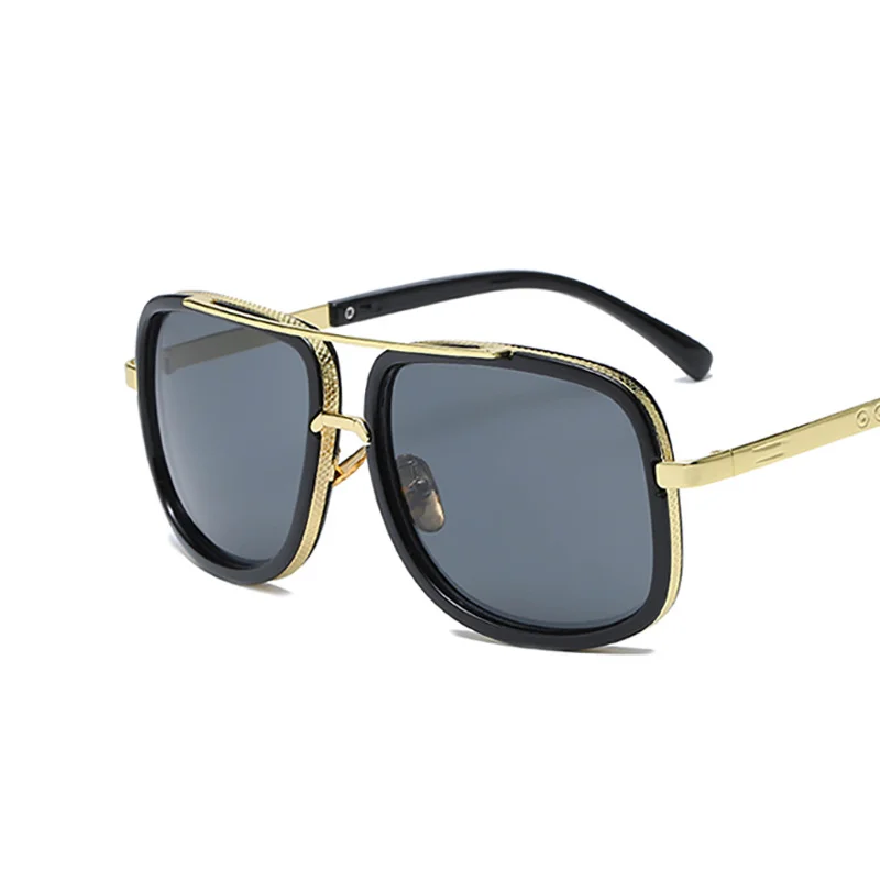 2024 European and American New Fashion Large Frame Sunglasses Double Beam Trendy Sunglasses Beach Outdoor Street Photo Sunglasses_voghion.com