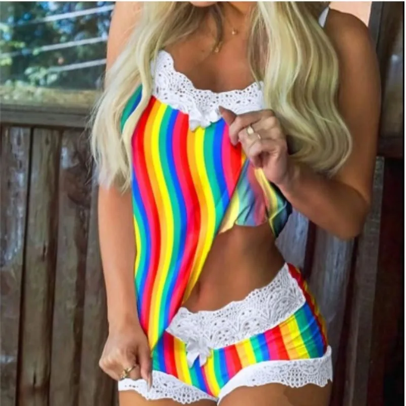 

Plus Size Sleeveless Sleepwear Camisole Shorts 5XL Nighties Women Lingerie Lace Pajamas Sexy Sleepwear Set Cami Vest Shorts