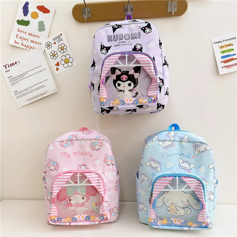 

Kawaii Sanrio Anime Kuromi Melody Backpack Versatile Lightweight Casual Cute Cartoon Campus Student Outgoing Backpack Gift