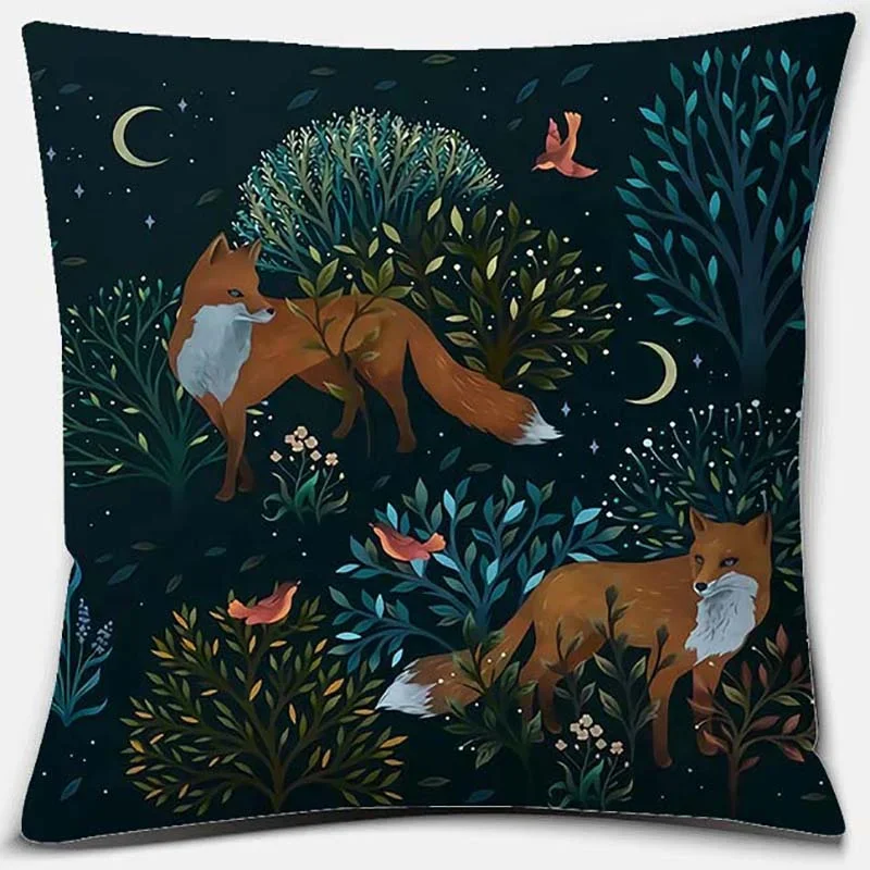 

Animal moon pattern series pattern decorative pillowcase, square pillowcase, home office decoration
