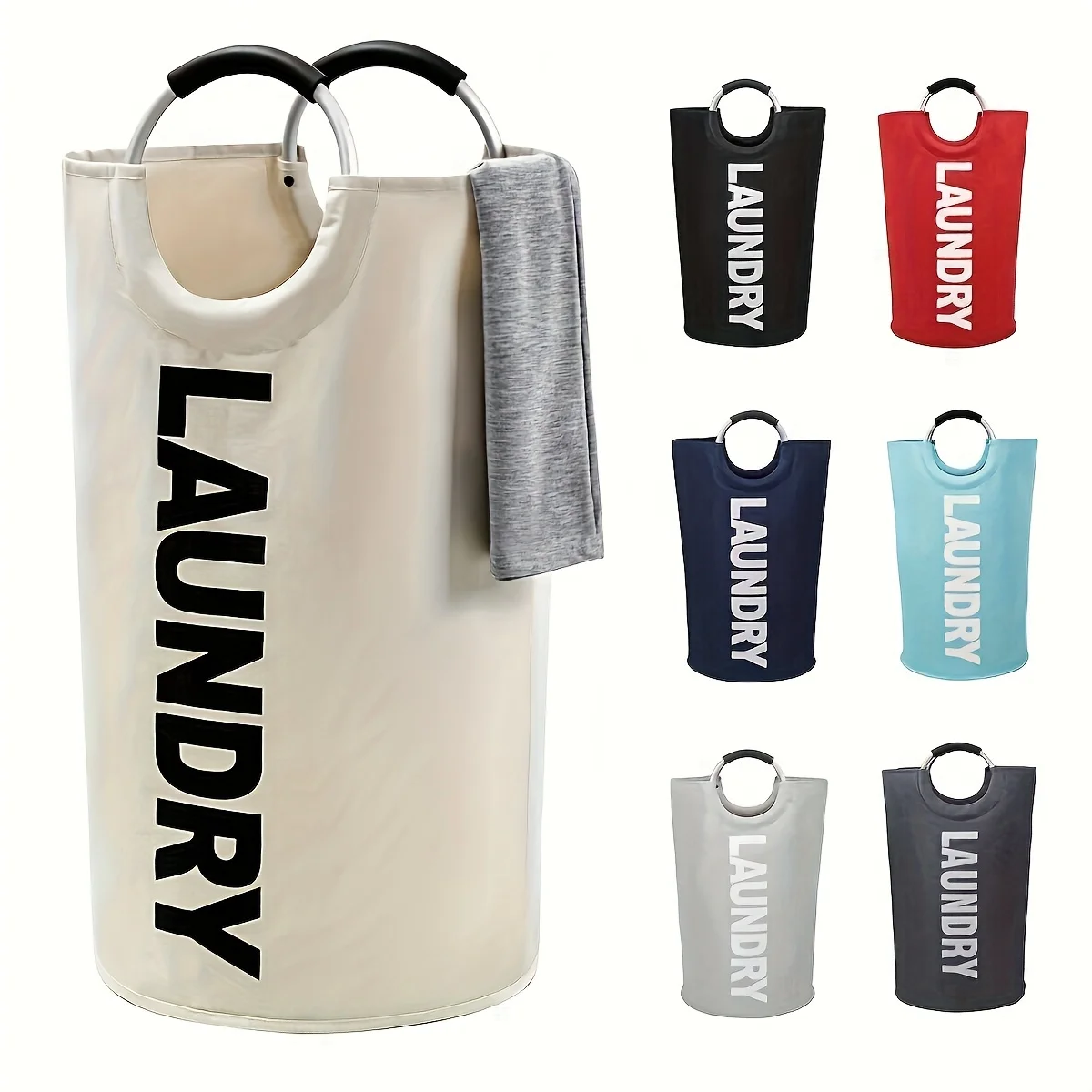 Laundry Bag Large Capacity Oxford Cloth Laundry Bag Dirty Clothes Storage Basket Foldable Clothes Bucket Dirty Basket