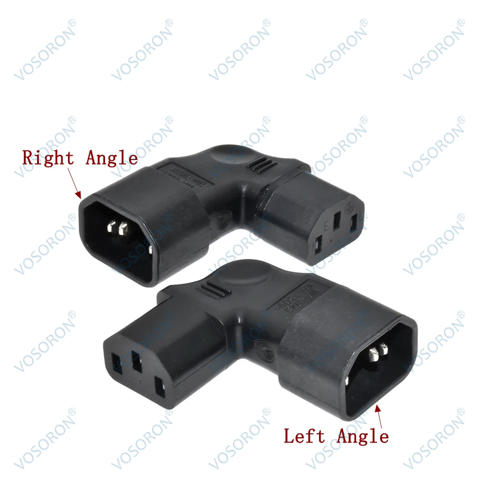 Connettore IEC a 3 pin Imbotture UP 90 angolato IEC 320 C14 Maschio a C13 Femmina Connettore adattatore di alimentazione Spina CA per TV LCD con montaggio a parete  7
