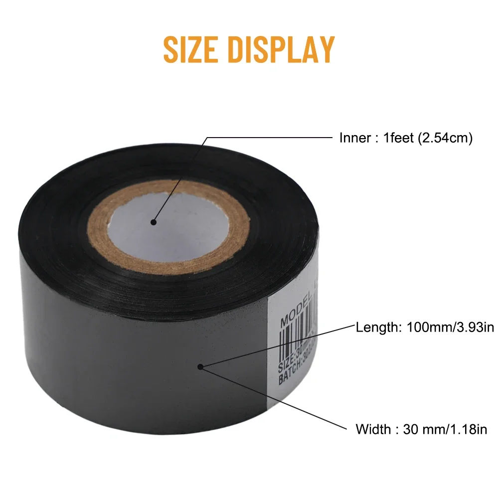 Easy to Use Black Ribbon for HP241DY8 Date Printer, High Adhesion, Provides Crisp and Clear Stamps Coding Machine Part 30*100mm