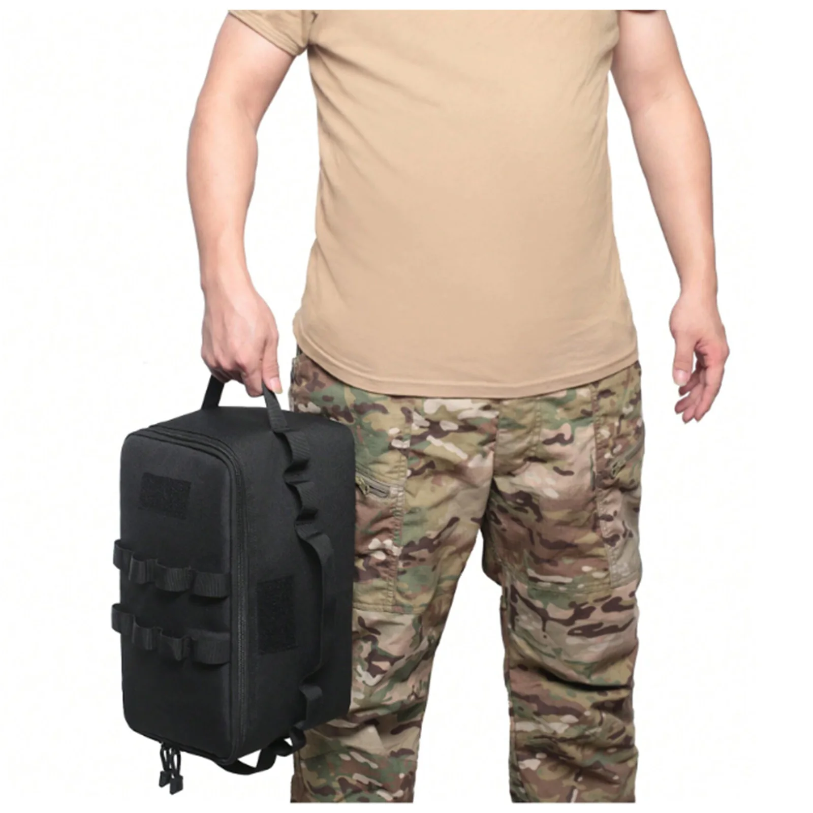 Description Picture 4 of itemCamp MOLLE Pouch Outdoor Camping Storage Bag Basket Gas Stove Canister Pot Carry Bag Sack Picnic Bag Cookware Utensils Organizer