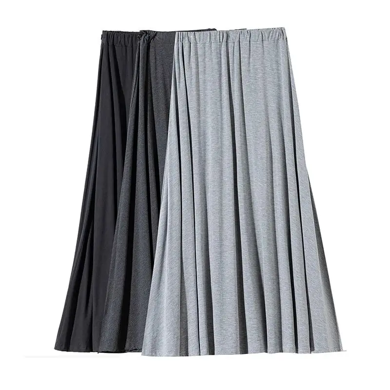 Summer Thin Modal Maternity Full Skirts Summer High Waist Long Loose Pregnant Woman Umbrella Skirt XL 2XL Pregnancy Clothing