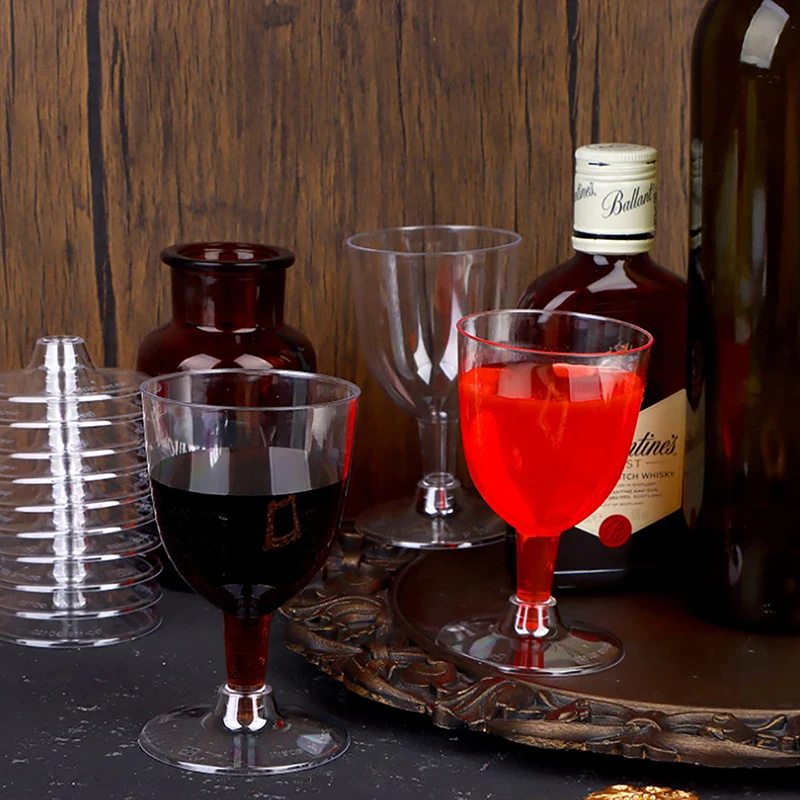10pcs New Plastic Champagne Flutes Disposable Clear Plastic Champagne Glasses For Parties Glitter Clear Cup Red Wine plastic cups plastic champagne flutes
