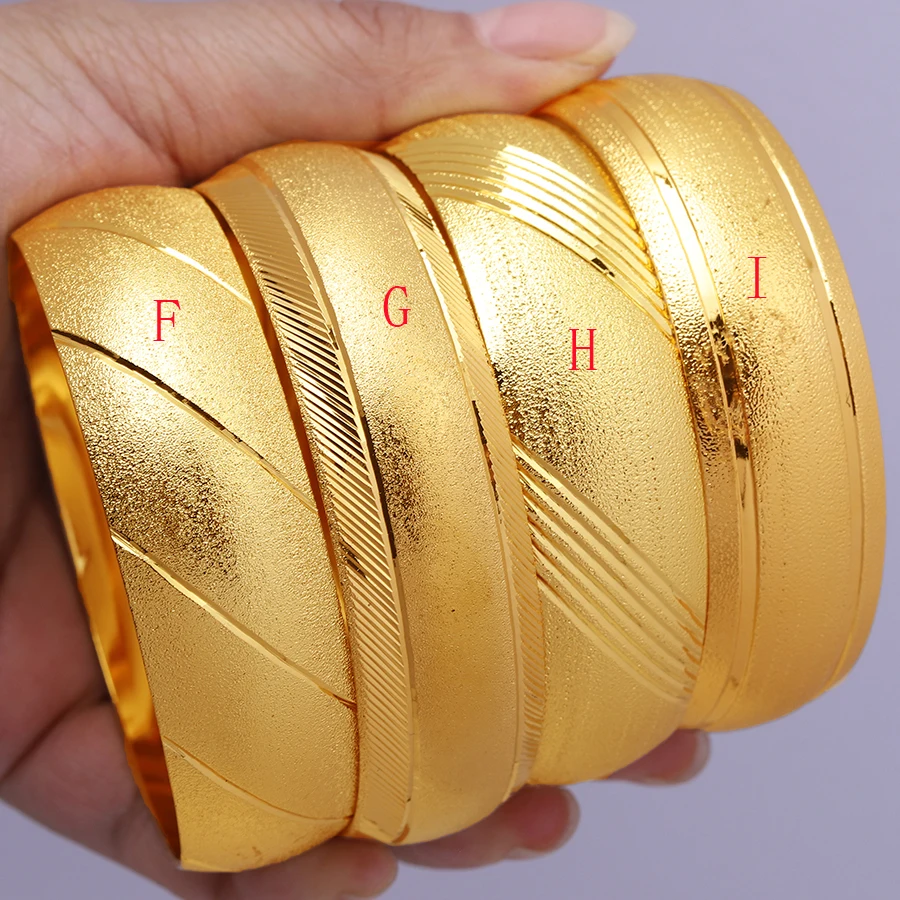 Bangle Bracelet Zirconia Bangle Big Wide Ethiopian Bangle Gold Color Bangles & Bracelets Dubai African Men Women Jewelry