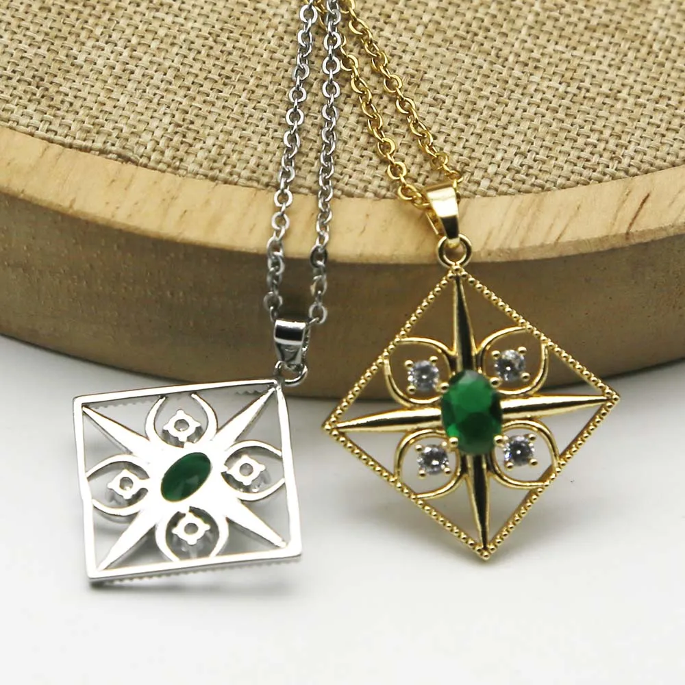 Retro Simple Stainless Steel Diamond Pendant Necklace Design Sense Temperament Light Luxury Women Clavicle Chain Fashion Jewelry