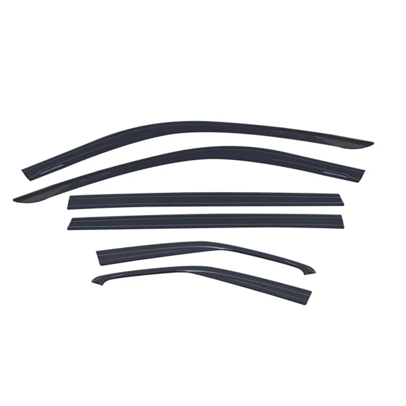 FIT For Toyota Highlander ABS black Window Visor Vent Shades Sun Rain Guard 6PCS