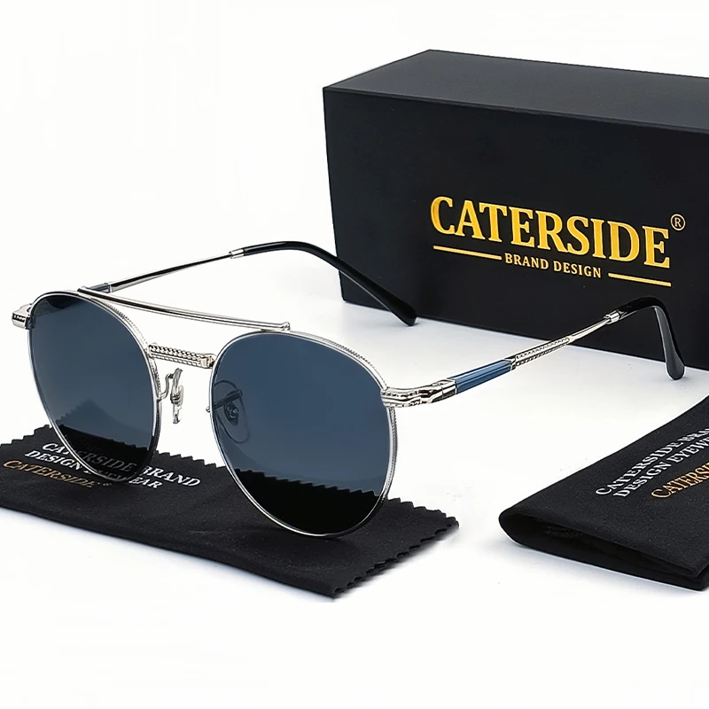 Raute polarisierte ovale Sonnenbrille Männer Retro Metallrahmen Sonnenbrille Frauen Angeln Sport Fahr party Geschenke Lunette de Soleil – Detail 7