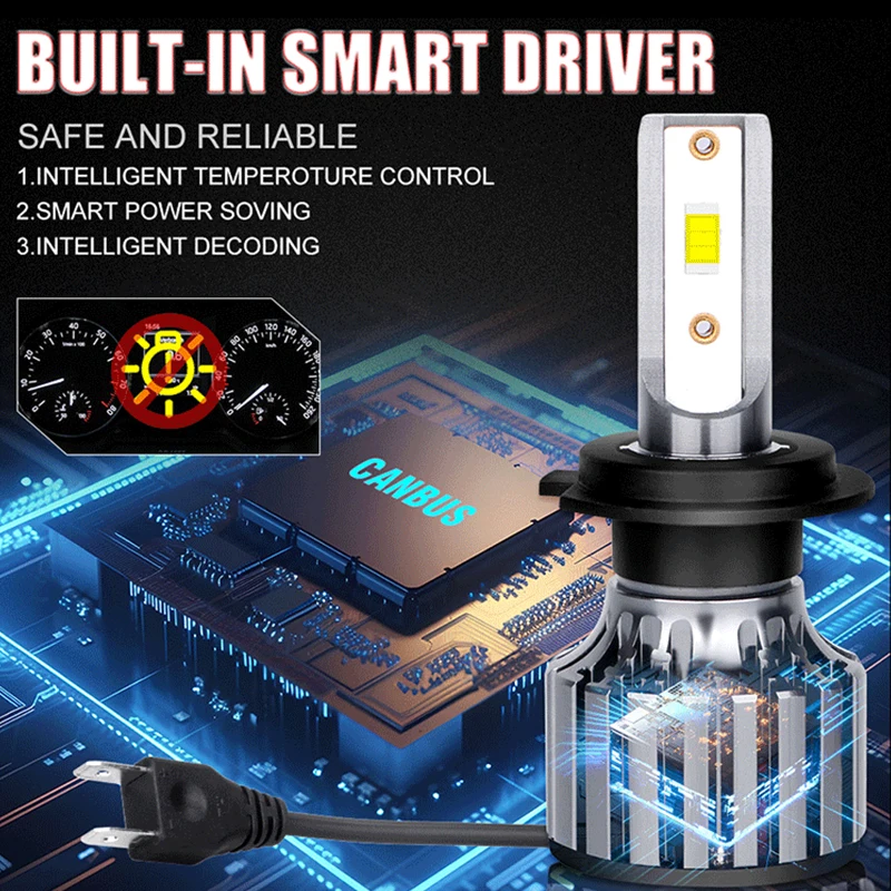 LED Canbus LED 고출력 자동차 헤드라이트 전구, 미니 램프, 안개등, H4, H11, H7, H1, H8, 9005, HB3, 9006, HB4, 9012, HIR2, H9, H16, 3570 CS
