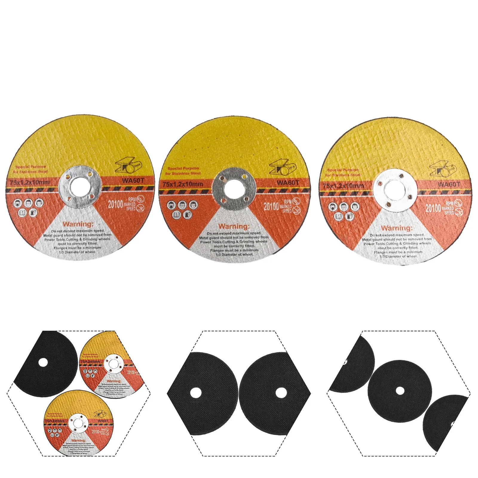 

3pcs Fiber Reinforced Resin Cutting Discs 10mm For Angle Grinder Machine Cutting Materials Power Tool Accessories Replacement
