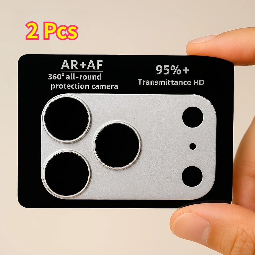 Premium HD Camera Protector with Aluminum Metal Ring and Anti-Scratch Tempered Glass Film