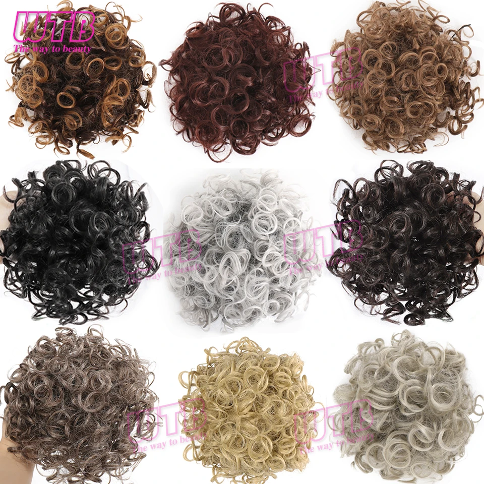 Synthetic Curly Hair Bun for Women Puff Afro Ponytail Drawstring Kinky Curly Chignon Wrap Updo Hair Extensions with Clips