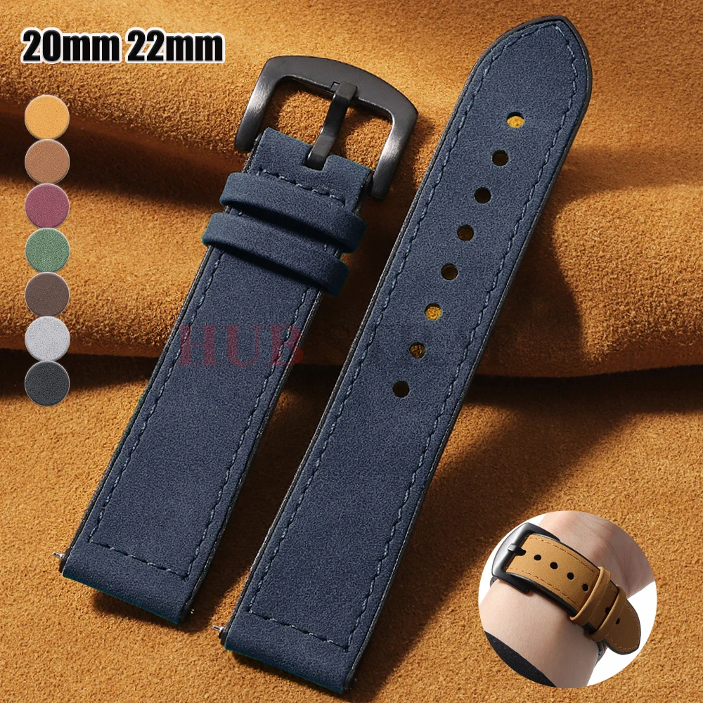 Leather and Silicone Hybrid Wristband - 20mm/22mm Strap