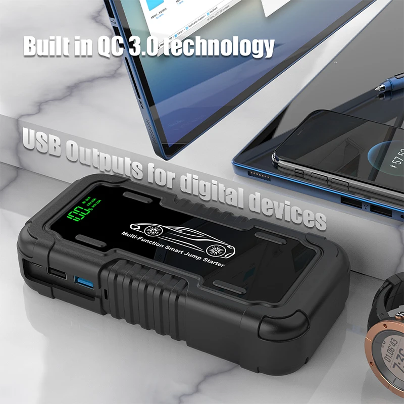 Car Battery Emergency Starting Power Supply Instant 12V high-capacity Wireless Auto Multifunctional Backup Rescue Hitch Lighter