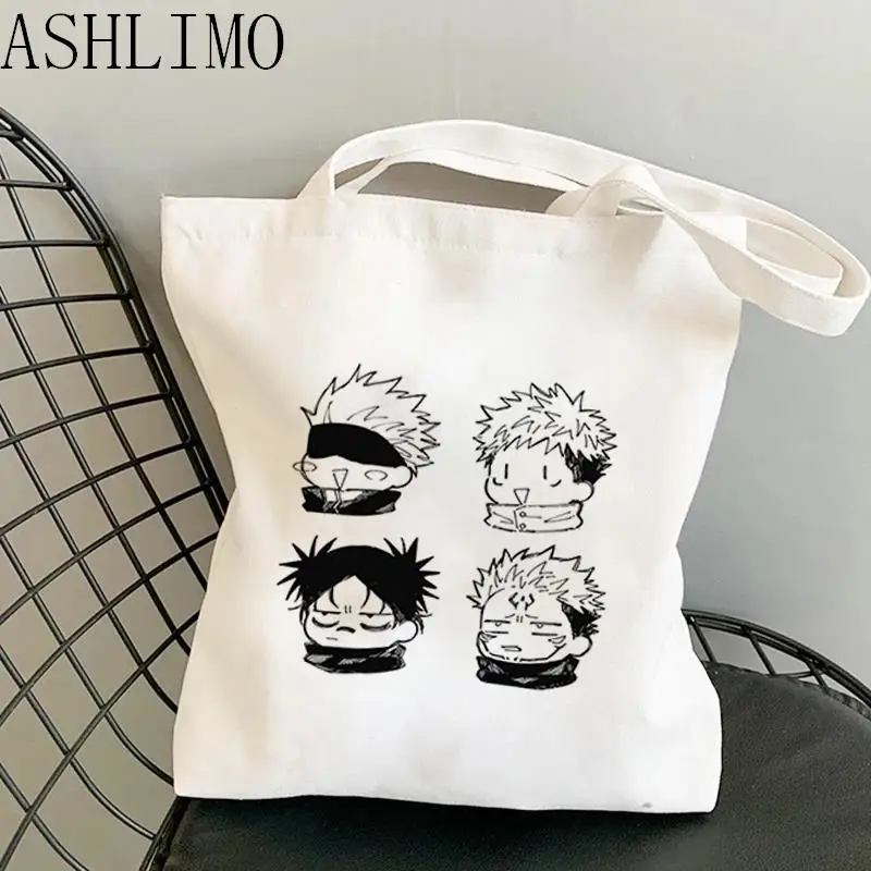 Tote Bags Canvas Bags Canvas Bag Shopping Bag Anime Jujutsu Kaisen Women Bags Harajuku Y2k Shopping Canvas Shopper Reusable Tote Handbags Shoulder Collapsible
