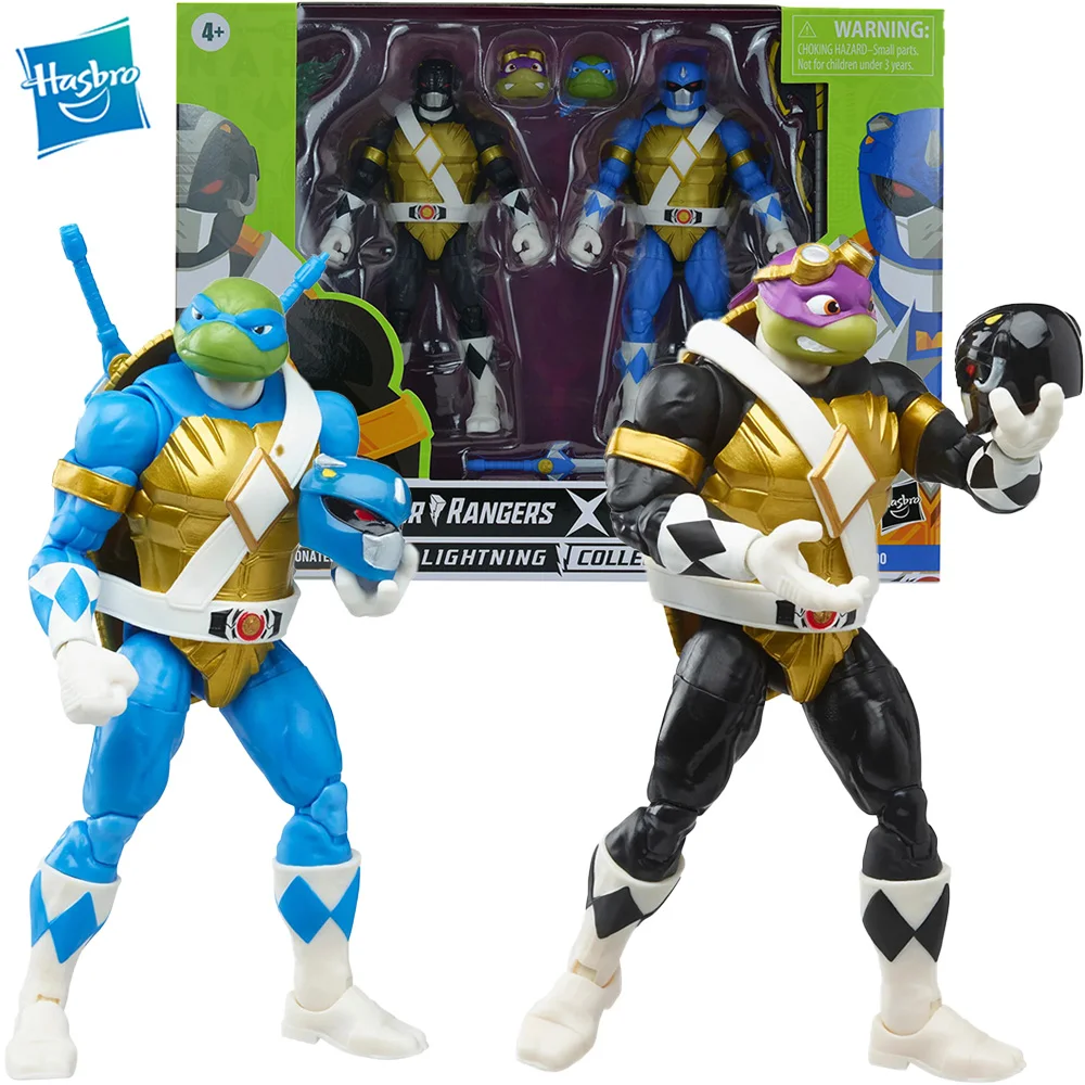

Оригинальная коллекционная игрушка Hasbro Power ranger Morphed Donatello and Morphed Leonardo X, мутанты ниндзя, Черепашки, молния