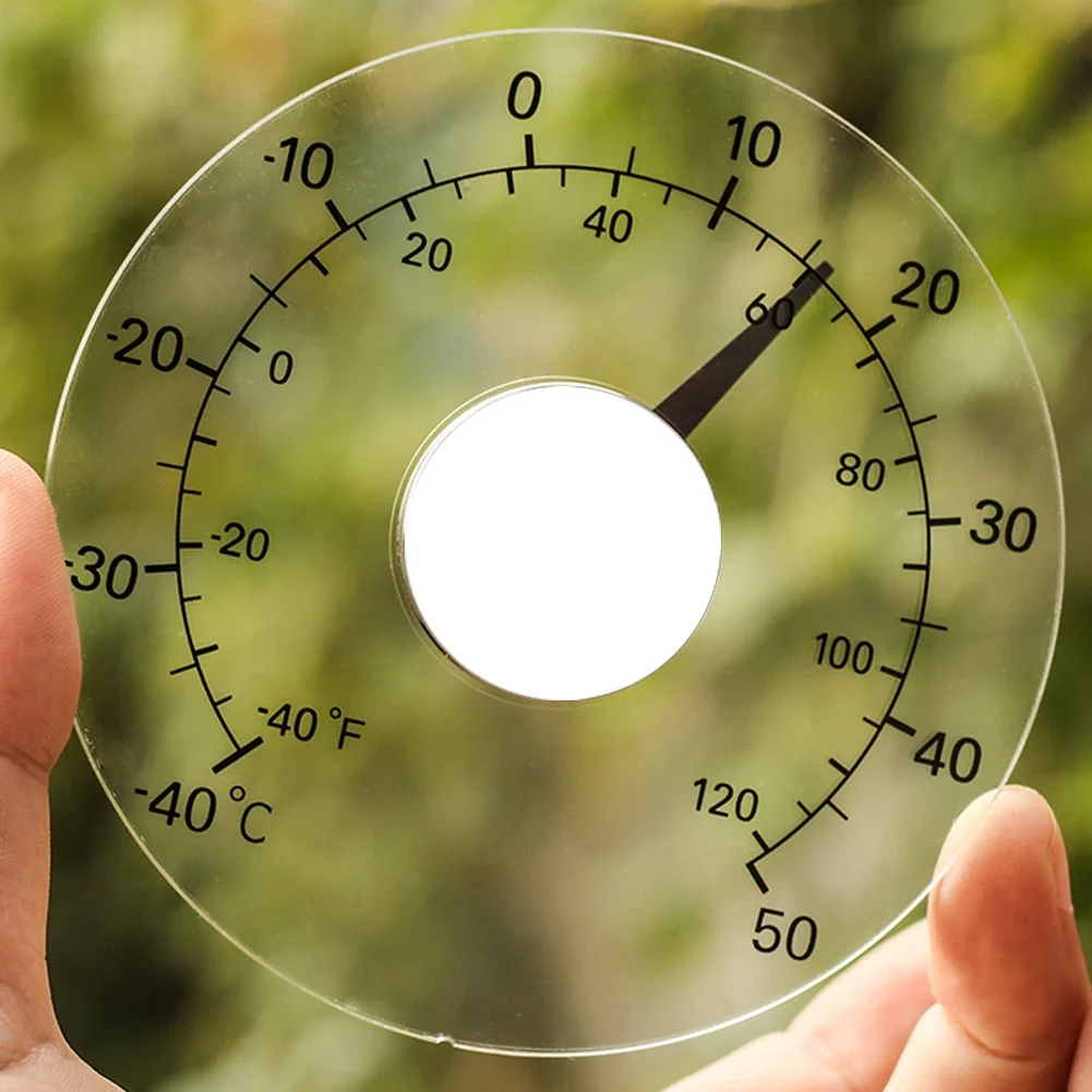 

Clear Celsius Fahrenheit Degree Circular Self Adhesive Window Outdoor Thermometer Pointer Temperature Meter For Home