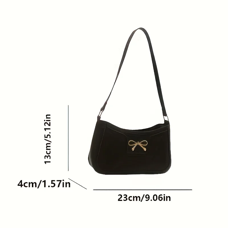 Solid Color Bowknot Shoulder Bag, Elegant Small Square Bag, Suitable for Women Handbags, Zipper Closure,Fashion Underarm Bag,