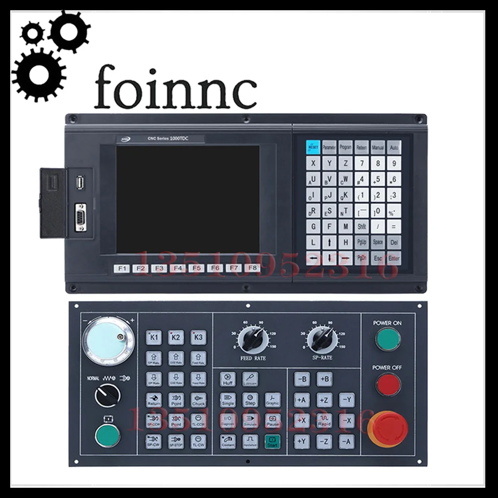 

Cnc1000tdb-2 двухосевой токарный станок с ЧПУ, автономный Usb-контроллер с новым английским рычагом панели управления + dsp + fpga