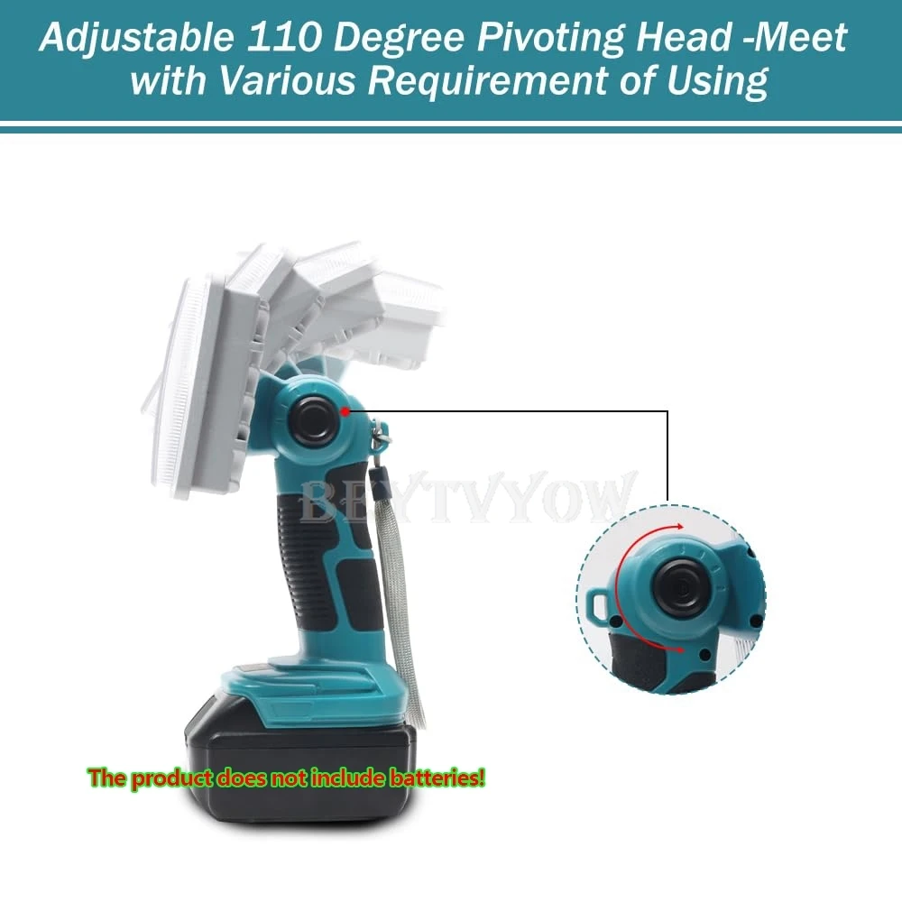 40W 4200LM Cordless LED Spotlight Floodlight Compatible with Makita 18V Battery
