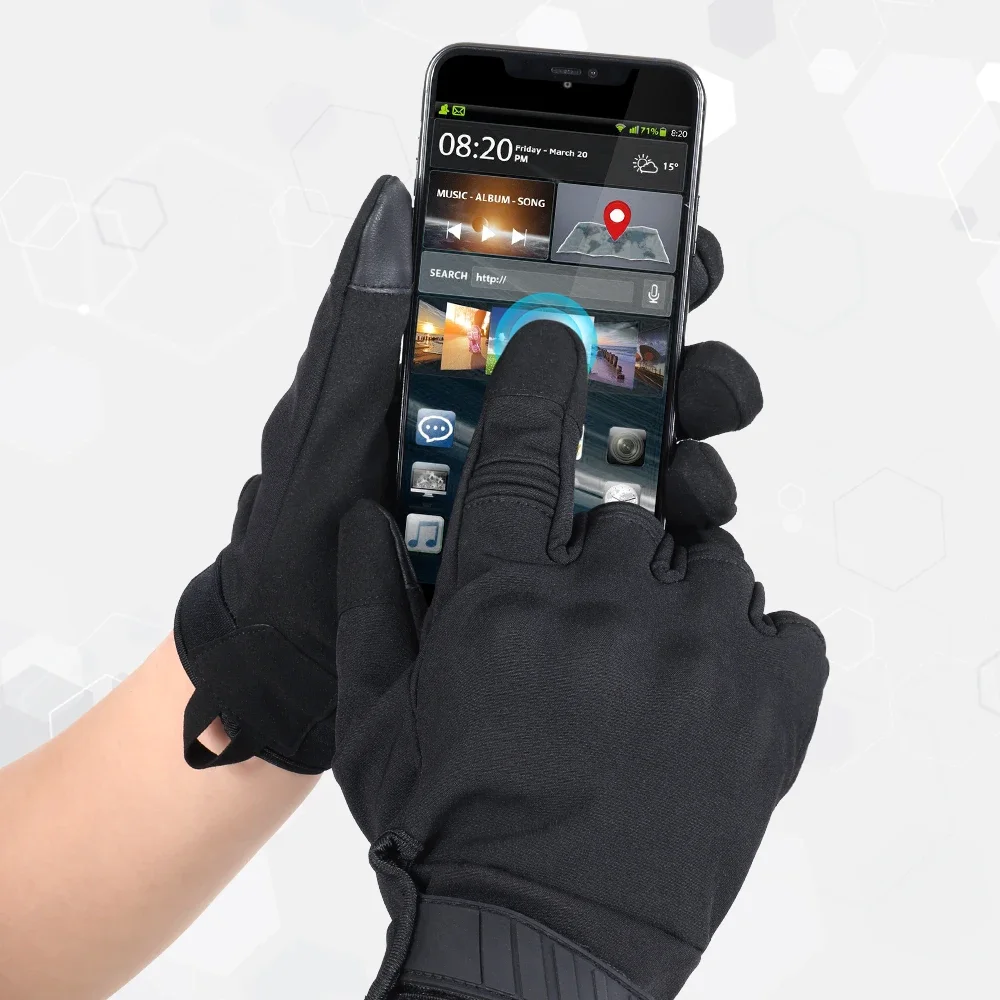 Touch Screen Thermal Windproof Cold Weather Winter Warmer Fleece Snowboard Tactical Hard Shell Full Finger Gloves