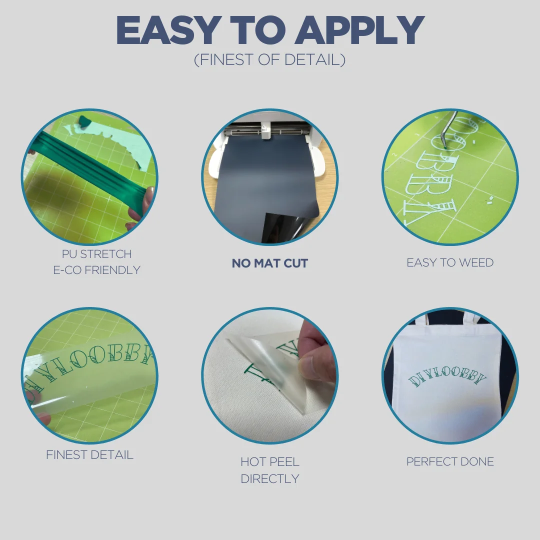 HTV Vinyl Rolls Heat Transfer Vinyl Iron on for Cricut & Cameo Easy to Cut & Weed Black HTV for Shirts