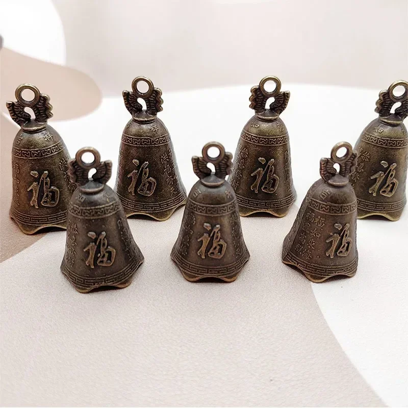 1pc antique bell mini brass copper sculpture pray guanyin bell shui feng bell invitation buddha buddhism guanyin bells 4