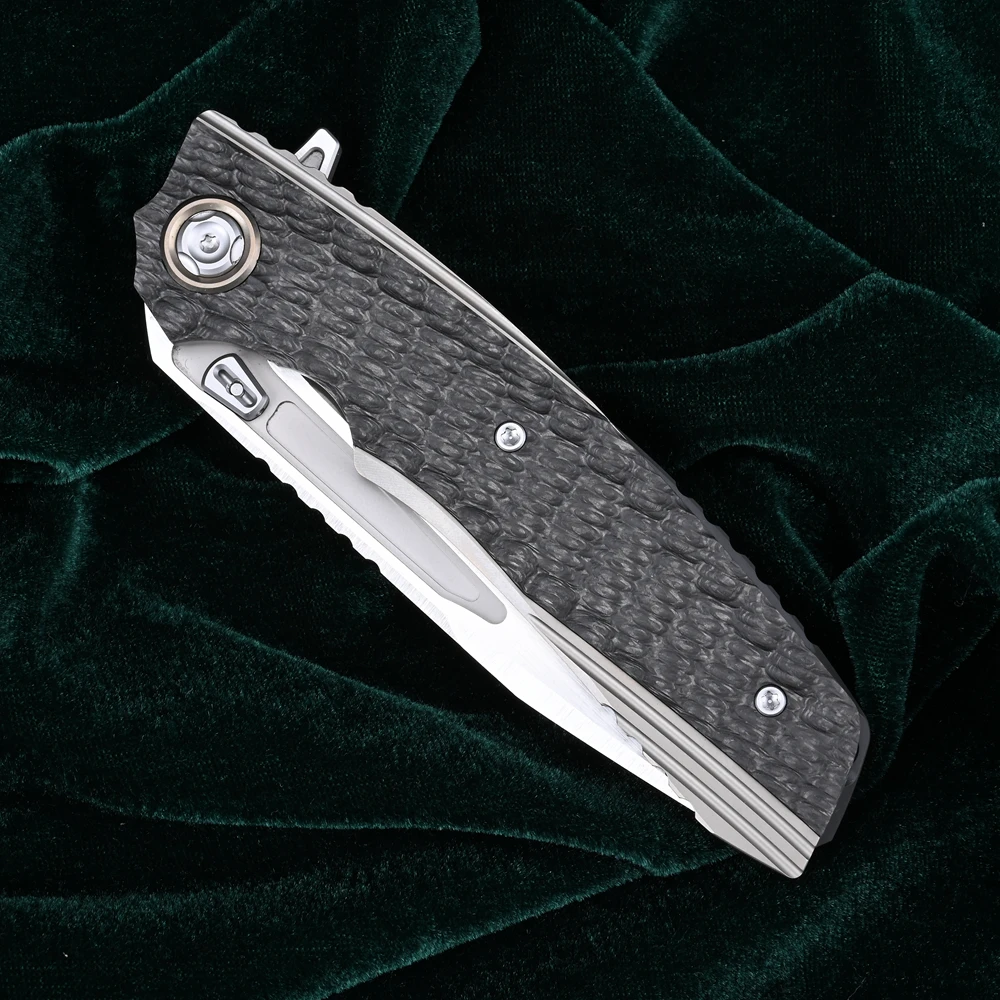 Kevin John New Venom T S30V Blade Titanium Alloy+Carbon Fiber