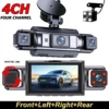 360° 3/4 Lens 1080P Front Left Right Rear with IR Night Vision Loop Recording 24H Parking Mode car camera DVR black box dash cam