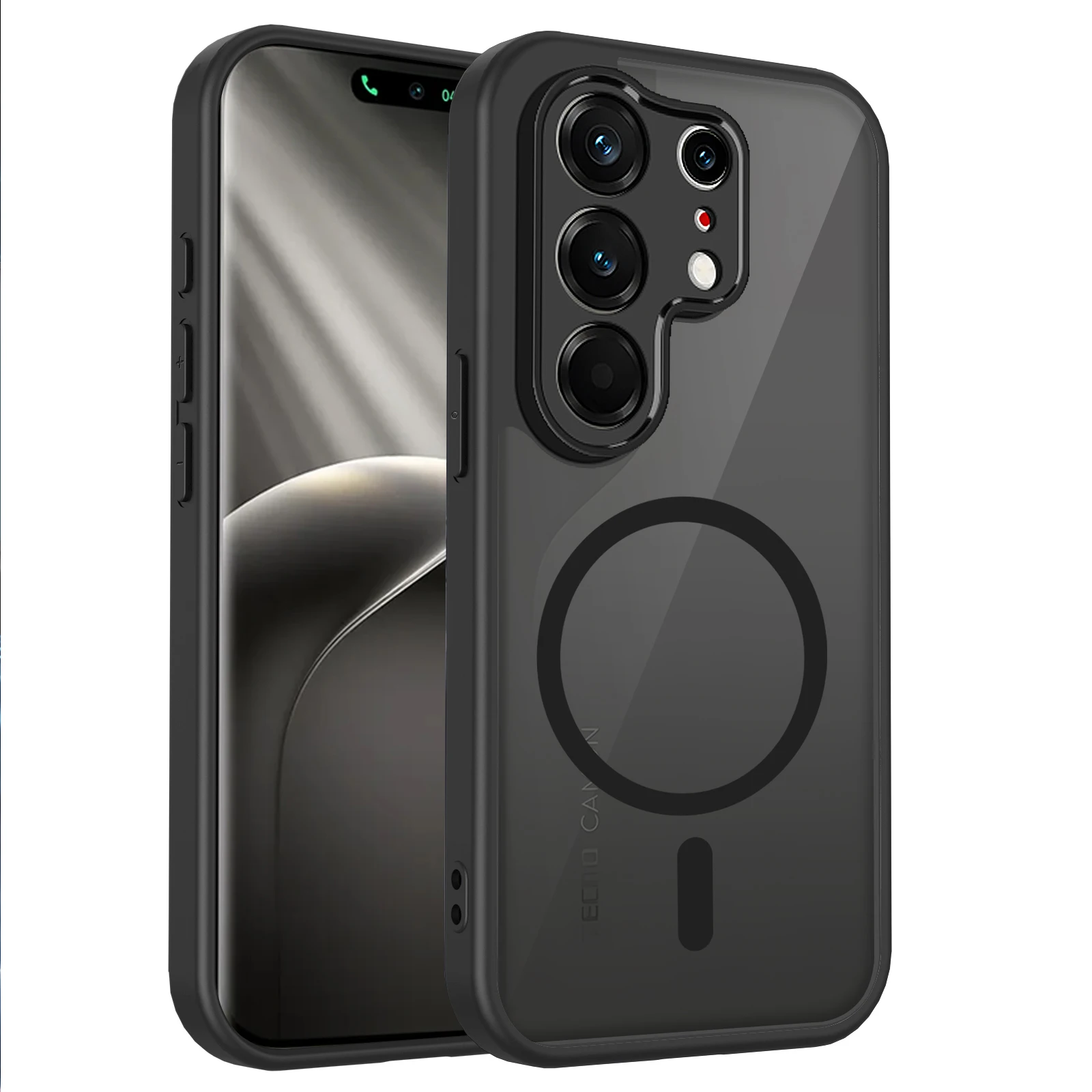 Shockproof Silicone Bumper Clear Airbag Back Cover with Hard Matte Finish