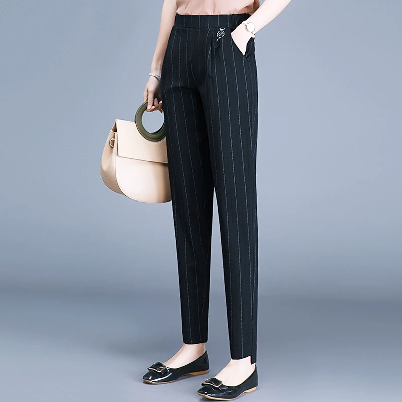 

Korean High Waist Harun Pants Women's Loose 2023 Spring and Autumn Radish Pants Versatile Fat MM Middle and Old Age Casual Pants