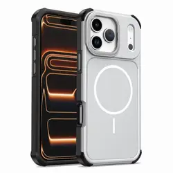 Matte Armor Shockproof Heavy Duty Magnetic Phone Case with MagSafe Compatibility - iPhone 15 Plus (Silver)