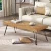Modern Coffee Table with Chevron Pattern & Hairpin Legs, Easy Assembly, Thicken Cocktail Table, Ash Wood Finish 1