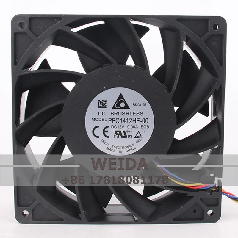 Case Fan Dual Ball Bearing for DELTA PFC1412HE-00 140x140x38MM 12V 9A 14038 14CM 4-wire PWM High Airflow Violent Cooling Fan цена и фото