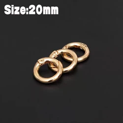 Stainless Steel O - Ring Spring Clasp Clips - 20pcs (Gold - 20mm)