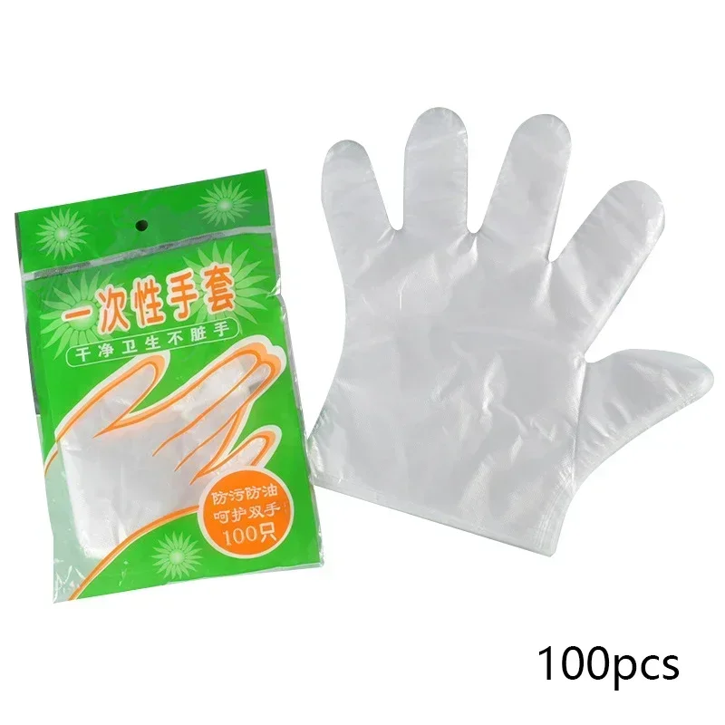 Disposable gloves disposable nitrile gloves vinyl disposable gloves disposable plastic gloves 100pcs Clear disposable gloves transparent plastic gloves latex free food prep safe glove for cooking cleaning BBQ kitchen tools