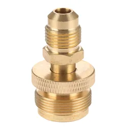 Brass 1lb Portable Camping Grill Stove Part Propane Tank Canister Regulator Adapter Connection Convert To 3/8 Male Flare Adapter