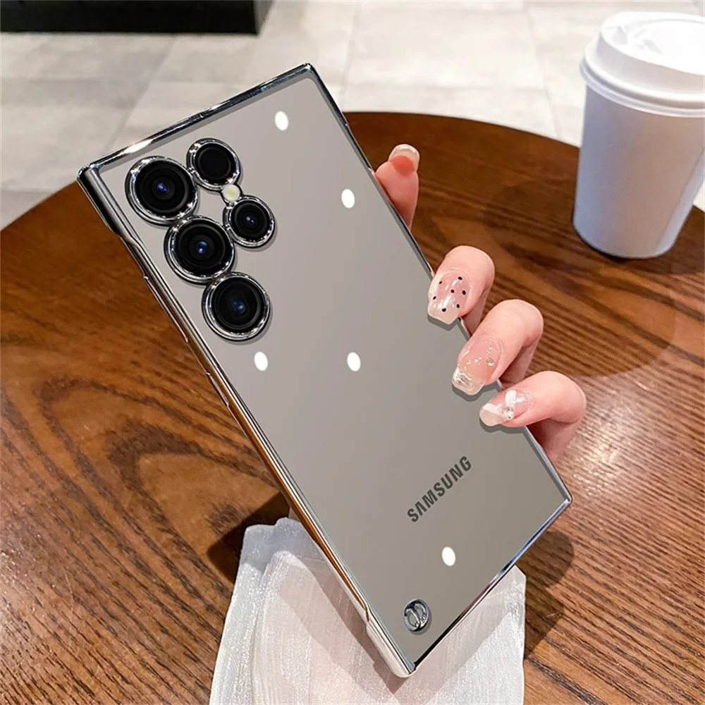 Luxury Ultra Slim Plating Clear Frameless Case with Lens Camera Protection