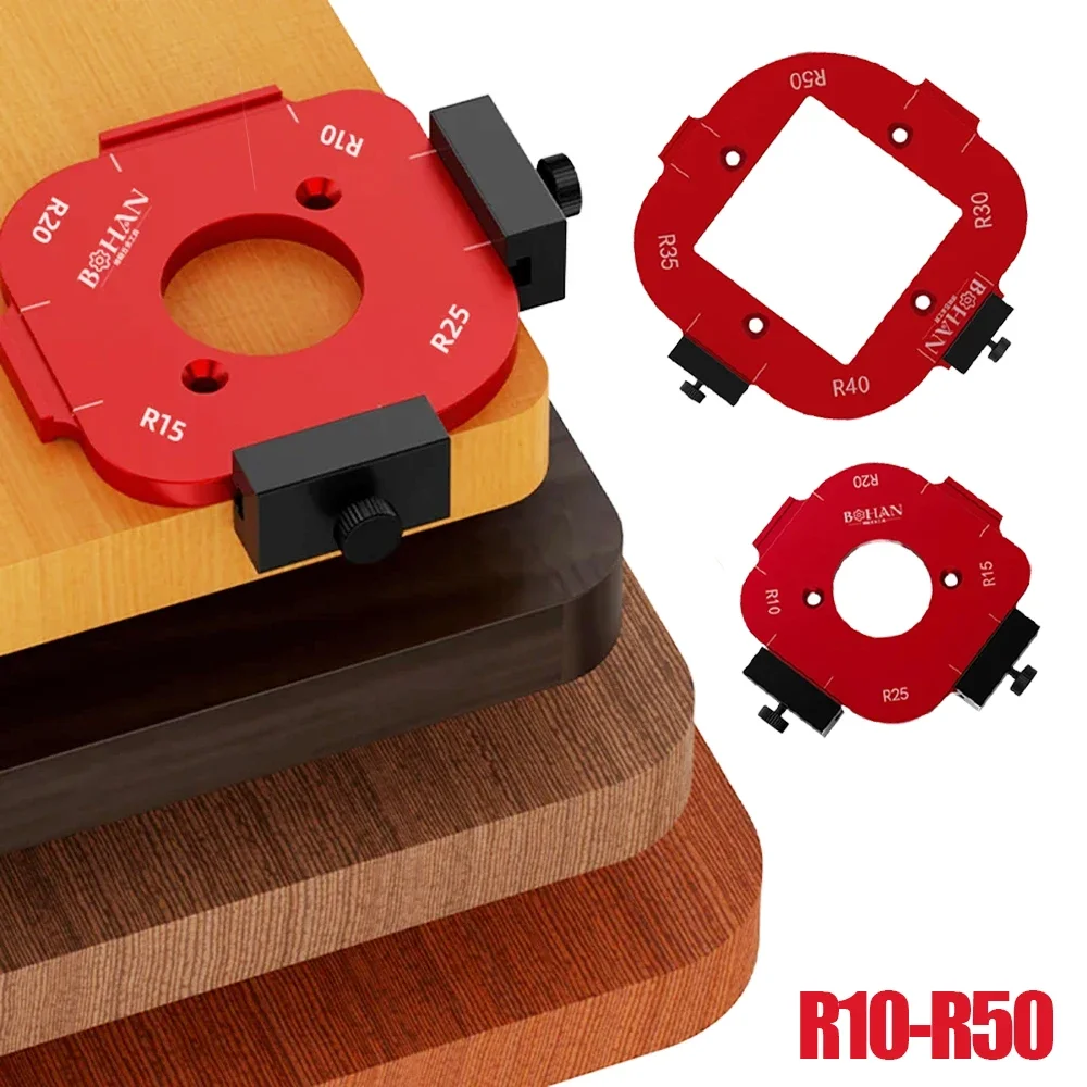 4in1 Woodworking Router Arcs Angle Positioning Template Corner Radius Routers R10-R50 Radius Jig Woodworking Positioning Tool
