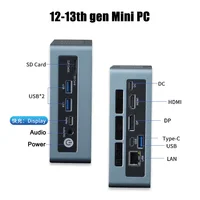 Newest Fan Mini PC Alder Lake N100 Intel Core i7 1360P 1260P i5 12450H Palm Computer DP HDMI Type-C Windows11 LAN Office TV BOX 1