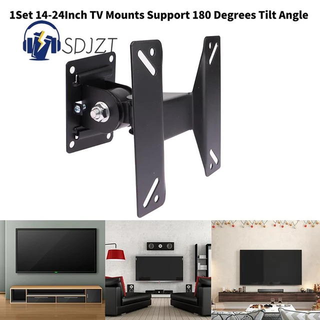 1Set supporti TV da 14-24 pollici Monitor LCD LED staffa di montaggio a  parete supporto per telaio TV a schermo piatto fisso angolo di inclinazione  di 180 gradi con vite - AliExpress